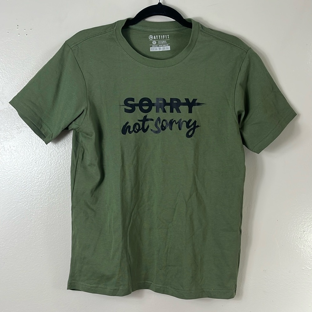 Attifit Sorry not Sorry shirt crewneck men’s S green